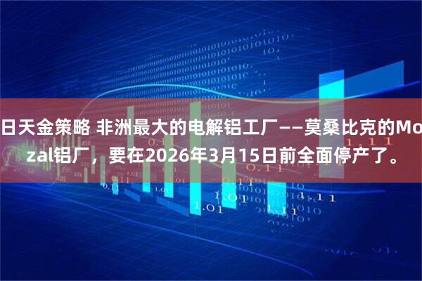 日天金策略 非洲最大的电解铝工厂——莫桑比克的Mozal铝厂，要在2026年3月15日前全面停产了。