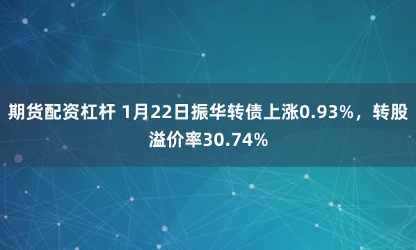 期货配资杠杆 1月22日振华转债上涨0.93%，转股溢价率30.74%