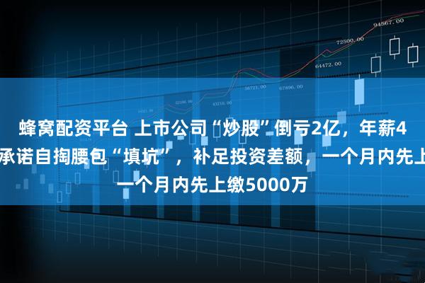 蜂窝配资平台 上市公司“炒股”倒亏2亿，年薪43万董事长承诺自掏腰包“填坑”，补足投资差额，一个月内先上缴5000万